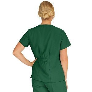 Medline PerforMAX Women's Mock Wrap Tunic Scrub Top with 2 Pockets - PerforMAX Women's Mock Wrap 2-Pocket Tunic Scrub Top, Size 4XL, Evergreen - 881JEG4XL