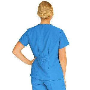 Medline PerforMAX Women's Mock Wrap Tunic Scrub Top with 2 Pockets - PerforMAX Women's Mock Wrap 2-Pocket Tunic Scrub Top, Size 4XL, Royal Blue - 881NNT4XL