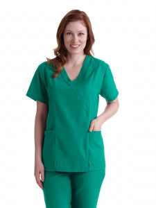 Medline PerforMAX Women's Mock Wrap Tunic Scrub Top with 2 Pockets - PerforMAX Women's Mock Wrap 2-Pocket Tunic Scrub Top, Size 4XL, Jade - 881NNT4XL