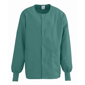 Medline ComfortEase Unisex Crew-Neck Warm Jackets - ComfortEase Unisex Crew-Neck Warm Scrub Jacket with Knit Cuff, Evergreen, Size 7XL - 8832JEG7XL