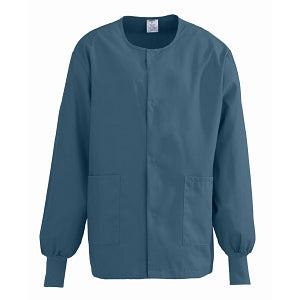 Medline ComfortEase Unisex Crew-Neck Warm Jackets - ComfortEase Unisex Crew-Neck Warm Scrub Jacket with Knit Cuff, Caribbean Blue, Size L - 8832JCBL