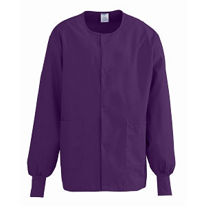 Medline ComfortEase Unisex Crew-Neck Warm Jackets - ComfortEase Unisex Crew-Neck Warm Scrub Jacket with Knit Cuff, Eggplant, Size 2XL - 8832JEPXXL