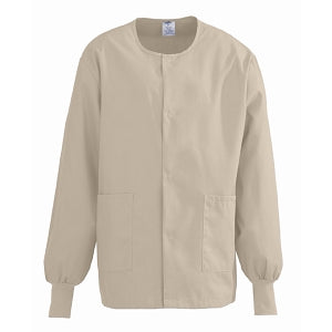 Medline ComfortEase Unisex Crew-Neck Warm Jackets - ComfortEase Unisex Crew-Neck Warm Scrub Jacket with Knit Cuff, Khaki, Size 3XL - 8832JKKXXXL