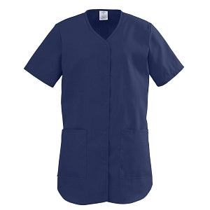 Medline ComfortEase Ladies Shirttail Scrub Tops - Snap-Front Shirttail Scrub Top, Midnight, Size 5XL - 8834JNT5XL