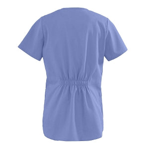 Medline ComfortEase Ladies Shirttail Scrub Tops - Snap-Front Shirttail Scrub Top, Ciel Blue, Size 3XL - 8834JTHXXXL