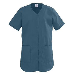 Medline ComfortEase Ladies Shirttail Scrub Tops - DBD-TOP, SCRUB, SNAP-SHIRTTAIL, CARIBBEAN, 2 - 8834JCBXXL