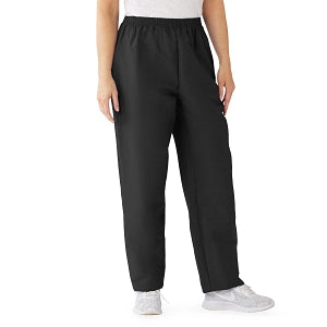 Medline ComfortEase Women's Elastic Waist Scrub Pants with 2 Pockets - ComfortEase Women's Elastic Waist 2-Pocket Scrub Pants, Size 4XL Regular Inseam, Black - 8850DKW4XL