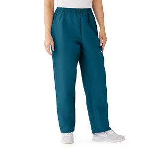 Medline ComfortEase Women's Elastic Waist Scrub Pants with 2 Pockets - ComfortEase Women's Elastic 2-Pocket Scrub Pants, Size 4XL Regular Inseam, Caribbean Blue - 8850JCB4XL