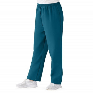 Medline ComfortEase Women's Elastic Waist Scrub Pants with 2 Pockets - ComfortEase Women's Elastic Waist 2-Pocket Scrub Pants, Size 5XL Regular Inseam, Caribbean Blue - 8850JCB5XL