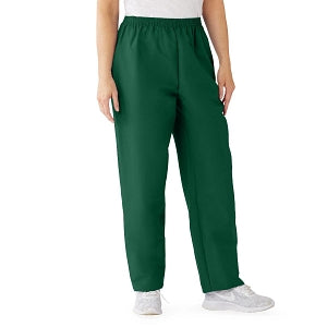 Medline ComfortEase Women's Elastic Waist Scrub Pants with 2 Pockets - ComfortEase Women's Elastic Waist 2-Pocket Scrub Pants, Size 5XL Regular Inseam, Evergreen - 8850JEG5XL