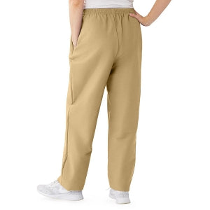 Medline ComfortEase Women's Elastic Waist Scrub Pants with 2 Pockets - ComfortEase Women's Elastic Waist 2-Pocket Scrub Pants, Size S Regular Inseam, Khaki - 8850JKKS