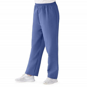 Medline ComfortEase Women's Elastic Waist Scrub Pants with 2 Pockets - ComfortEase Women's Elastic Waist 2-Pocket Scrub Pants, Size L Regular Inseam, Mariner Blue - 8850JMBL