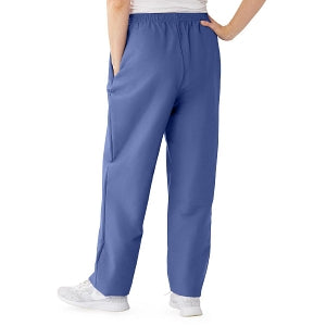 Medline ComfortEase Women's Elastic Waist Scrub Pants with 2 Pockets - ComfortEase Women's Elastic Waist 2-Pocket Scrub Pants, Size L Regular Inseam, Mariner Blue - 8850JMBL