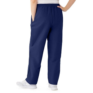 Medline ComfortEase Women's Elastic Waist Scrub Pants with 2 Pockets - ComfortEase Women's Elastic Waist 2-Pocket Scrub Pants, Size 4XL Regular Inseam, Midnight Blue - 8850JNT4XL