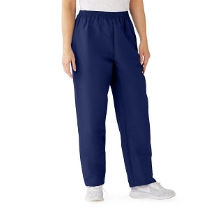 Medline ComfortEase Women's Elastic Waist Scrub Pants with 2 Pockets - ComfortEase Women's Elastic Waist 2-Pocket Scrub Pants, Size 4XL Regular Inseam, Midnight Blue - 8850JNT4XL