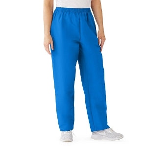 Medline ComfortEase Women's Elastic Waist Scrub Pants with 2 Pockets - ComfortEase Women's Elastic Waist 2-Pocket Scrub Pants, Size 4XL Regular Inseam, Royal Blue - 8850JRL4XL