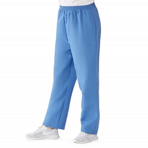 Medline ComfortEase Women's Elastic Waist Scrub Pants with 2 Pockets - ComfortEase Women's Elastic Waist 2-Pocket Scrub Pants, Size 5XL Regular Inseam, Ceil Blue - 8850JTH5XL