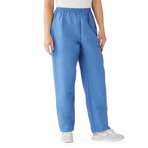 Medline ComfortEase Women's Elastic Waist Scrub Pants with 2 Pockets - ComfortEase Women's Elastic Waist 2-Pocket Scrub Pants, Size 5XL Regular Inseam, Ceil Blue - 8850JTH5XL