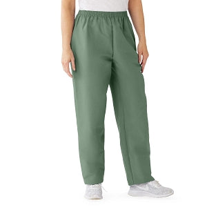 Medline ComfortEase Women's Elastic Waist Scrub Pants with 2 Pockets - ComfortEase Women's Elastic Waist 2-Pocket Scrub Pants, Size 4XL Regular Inseam, Olive - 8850OLV4XL