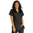 Medline ComfortEase Women's Crossover Tunic Scrub Top with Two Pockets - ComfortEase Women's Short-Sleeve Crossover Tunic Scrub Top with 2 Pockets, Size L, Black - 8851DKWL