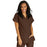 Medline ComfortEase Women's Crossover Tunic Scrub Top with Two Pockets - ComfortEase Women's Short-Sleeve Crossover Tunic Scrub Top with 2 Pockets, Size M, Brown - 8851JBRM