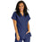 Medline ComfortEase Women's Crossover Tunic Scrub Top with Two Pockets - ComfortEase Women's Short-Sleeve Crossover Tunic Scrub Top with 2 Pockets, Size M, Midnight Blue - 8851JNTM