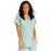 Medline ComfortEase Women's Crossover Tunic Scrub Top with Two Pockets - ComfortEase Women's Short-Sleeve Crossover Tunic Scrub Top with 2 Pockets, Size L, Seaspray - 8851JSSL