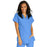 Medline ComfortEase Women's Crossover Tunic Scrub Top with Two Pockets - ComfortEase Women's Short-Sleeve Crossover Tunic Scrub Top with 2 Pockets, Size M, Ceil Blue - 8851JTHM