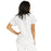 Medline ComfortEase Women's Crossover Tunic Scrub Top with Two Pockets - ComfortEase Women's Short-Sleeve Crossover Tunic Scrub Top with 2 Pockets, Size L, White - 8851XTQL