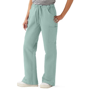 Medline ComfortEase Women's Modern Fit Cargo Scrub Pants with 4 Pockets - ComfortEase Women's Modern Fit Cargo Scrub Pants with 4 Pockets, Size L Petite Inseam, Seaspray - 8865JSSLP