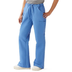 Medline ComfortEase Women's Modern Fit Cargo Scrub Pants with 4 Pockets - ComfortEase Women's Modern Fit Cargo Scrub Pants with 4 Pockets, Size L Regular Inseam, Ceil Blue - 8865JTHL