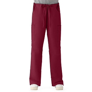 Medline ComfortEase Women's Modern Fit Cargo Scrub Pants with 4 Pockets - ComfortEase Women's Modern Fit Cargo Scrub Pants with 4 Pockets, Size L Petite Inseam, Wine - 8865JWNLP