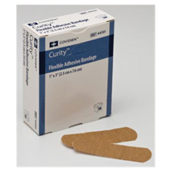 Medtronic MITG-Covidien Bandage Strips Fabric Curity 1x3" Flexible Flesh LF 50/Bx, 24 BX/CA (44101)