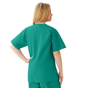 Medline AngelStat Women's V-Neck Tunic Scrub Top with 2 Pockets - AngelStat Women's V-Neck Short-Sleeve Tunic Scrub Top with 2 Pockets, Size 4XL, Emerald - 893NJT4XL