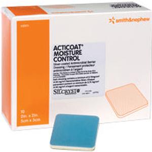 Smith & Nephew Acticoat Moisture Control Antimicrobial Dressing, 4" x 4"- Box of 10