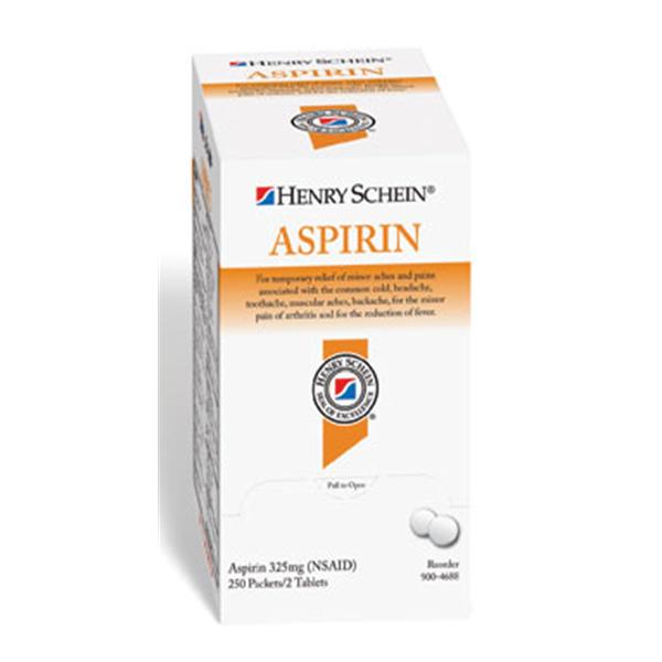 Henry Schein  HSI Aspirin 325mg Pouch 250x2/Bx, 12 BX/CA (9004688)