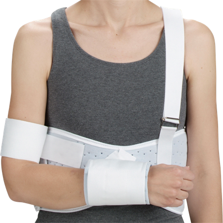 DeRoyal Universal Foam Shoulder Immobilizer - Shoulder Immobilizer with Strap, Perforated Foam, Blue - 9009-00