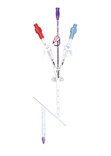 CR Bard Power-Trialysis Slim-Cath Dialysis Catheter - Trialysis Kit, Straight with Curved Extension, 12 Fr, 15 cm - 5863150