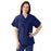 Medline Comfortease Unisex Two Pocket Reversible Scrub Top - TOP, SCRUB, REV, 2PKT, MIDNGT, LNG, MCC, 3XL - 910JNT3XLL-CM