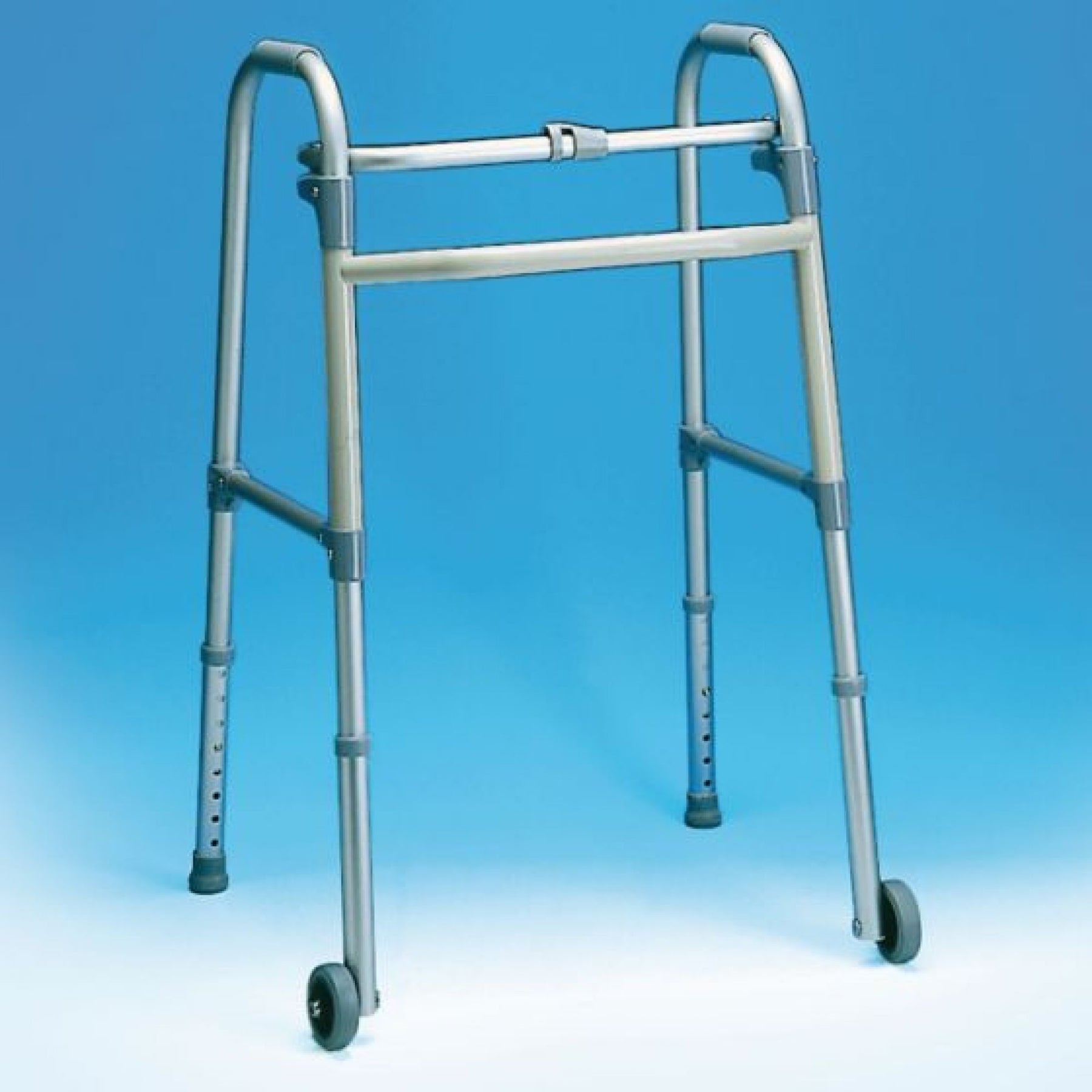 Carex Folding Walker with Wheels - Height Adjustable 30-37