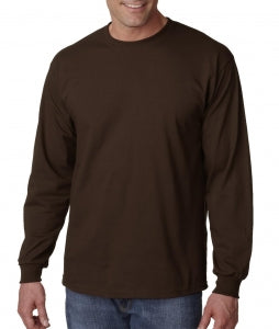 Gildan Activewear Long Sleeve T-Shirts - Unisex Long-Sleeve T-Shirt, 100% Cotton, Dark Chocolate, Size L - 926DCHL