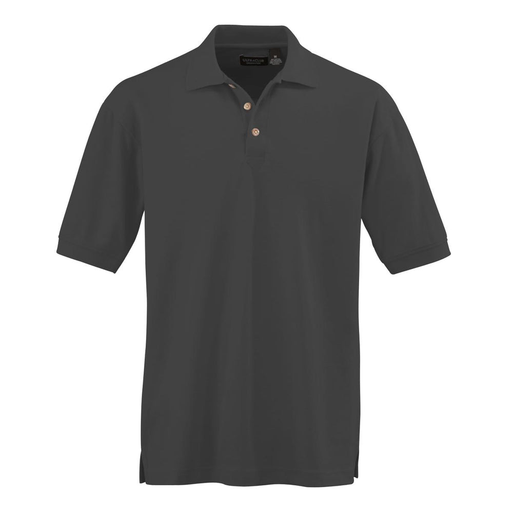 Ultraclub Men's Whisper Pique Polo - Men's Whisper Pique Polo Shirt, 60% Cotton/40% Polyester, Black, Size 6XL - 8540BLK6XL