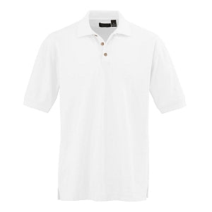 Ultraclub Men's Whisper Pique Polo - Men's Whisper Pique Polo Shirt, 60% Cotton/40% Polyester, White, Size 4XL - 8540WHT4XL