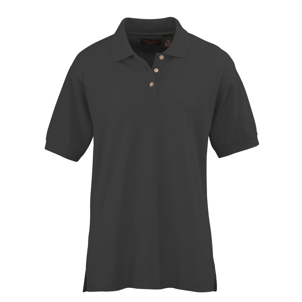 Ultraclub Ladies Whisper Pique Polo - Women's Whisper Pique Polo Shirt, 60% Cotton/40% Polyester, Black, Size XS - 8541BLKXS