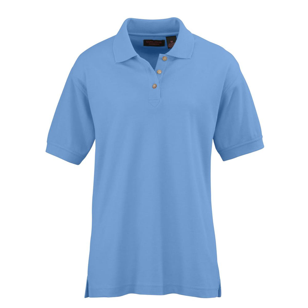 Ultraclub Ladies Whisper Pique Polo - Women's Whisper Pique Polo Shirt, 60% Cotton/40% Polyester, Cornflower, Size XS - 8541CFLXS