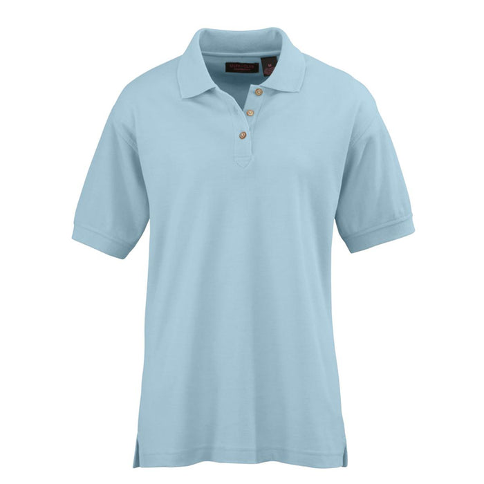 Women's Whisper Pique Polo Shirt, 60% Cotton/40% Polyester, Light Blue, Size XS