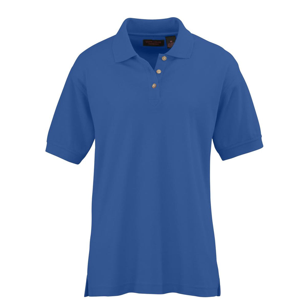 Ultraclub Ladies Whisper Pique Polo - Women's Whisper Pique Polo Shirt, 60% Cotton/40% Polyester, Royal Blue, Size XS - 8541RYLXS