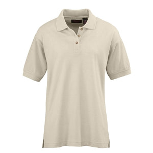 Ultraclub Ladies Whisper Pique Polo - Women's Whisper Pique Polo Shirt, 60% Cotton/40% Polyester, Stone, Size L - 8541STNL