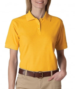 Ultraclub Ladies Whisper Pique Polo - Women's Whisper Pique Polo Shirt, 60% Cotton/40% Polyester, Yellow, Size S - 8541YLWS