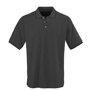 Ultraclub Men's Rib Collar Polo Shirts - Men's Polo Shirt with Rib Collar and Contrast Trim, 60% Cotton/40% Polyester, Black / White, Size 4XL - 8545BLK4XL